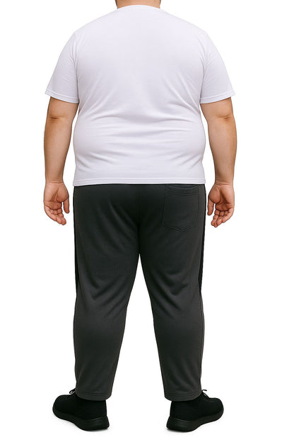 Calça Esportiva Helanca Plus Size Tormenta Com Zíper Detalhada