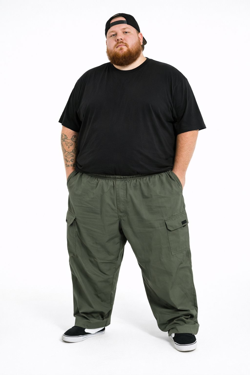 Calça Cargo Sarja Elastano Plus Size Tormenta