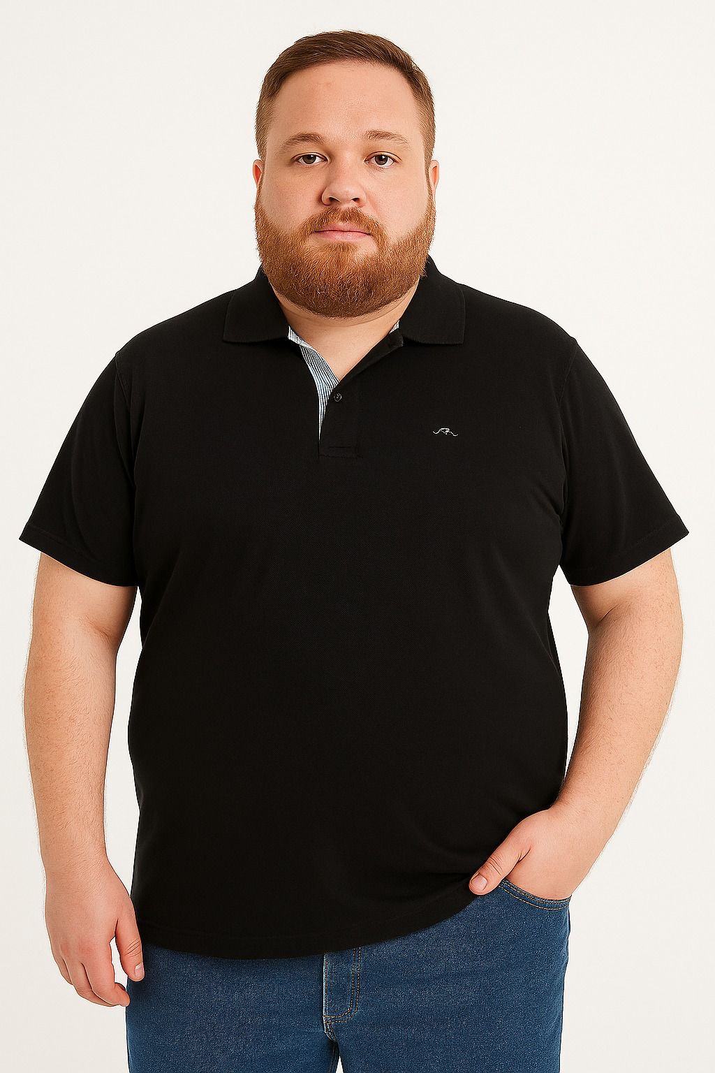 Camiseta Polo Lisa Plus Size Mepase