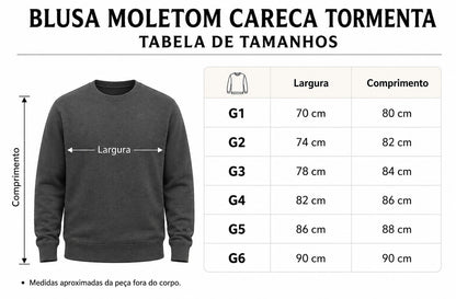 Blusa Moletom Careca Plus Size Tormenta