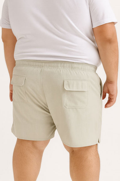 Shorts Água Elastano Zíper Plus Size Tormenta