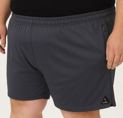 Shorts Esportivo Helanca Plus Size Zíper Tormenta