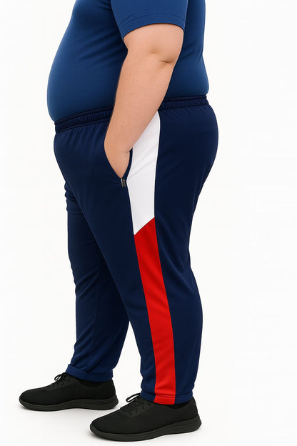 Calça Esportiva Helanca Plus Size Tormenta Com Zíper Detalhada