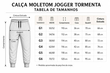 Calça Moletom Jogger Plus Size Tormenta