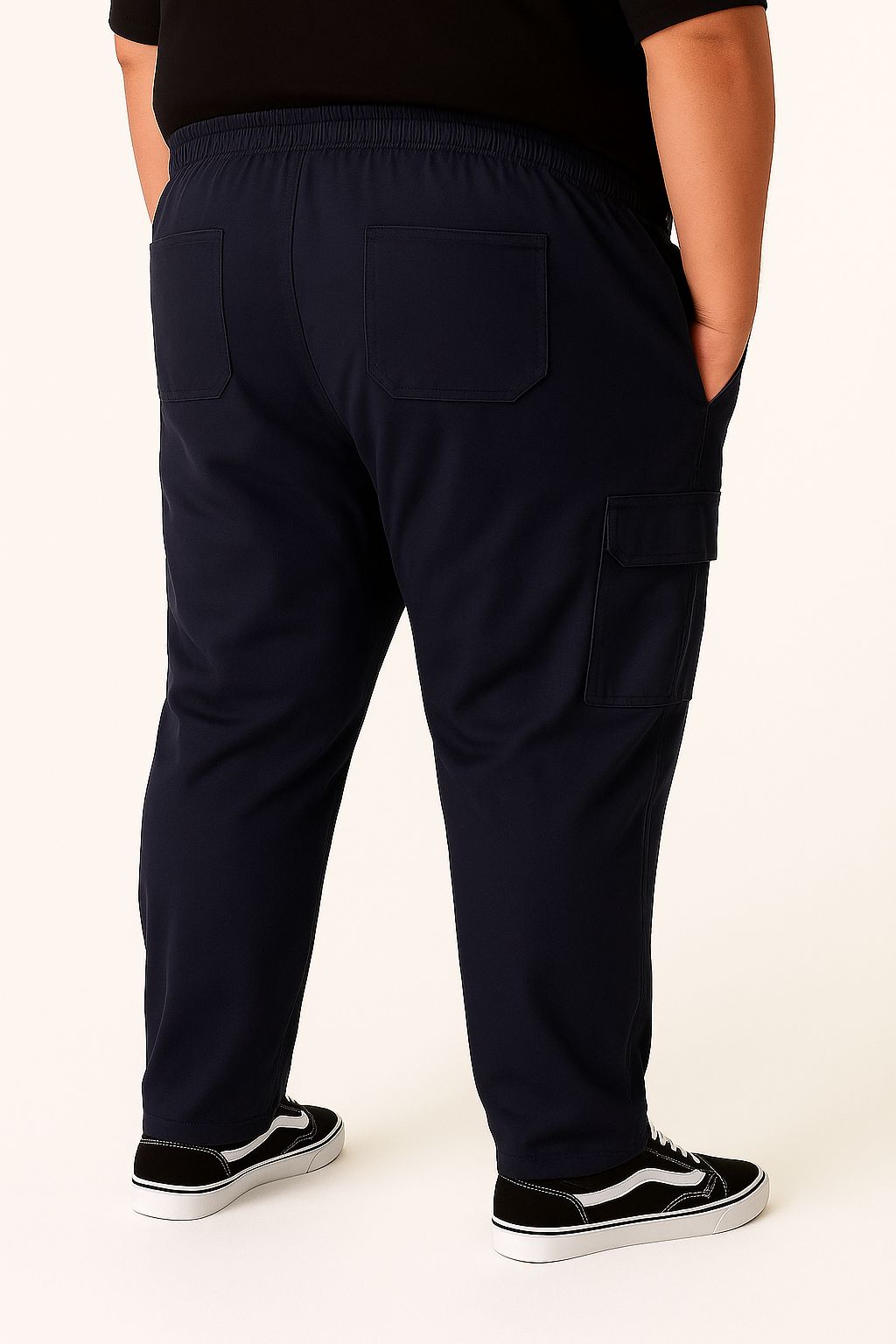 Calça Cargo Sarja Elastano Plus Size Tormenta