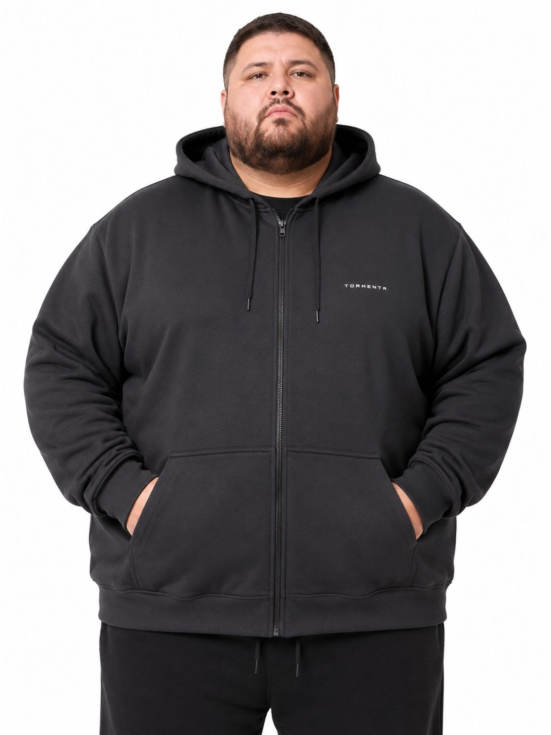 Blusa Moletom Zíper Plus Size Tormenta
