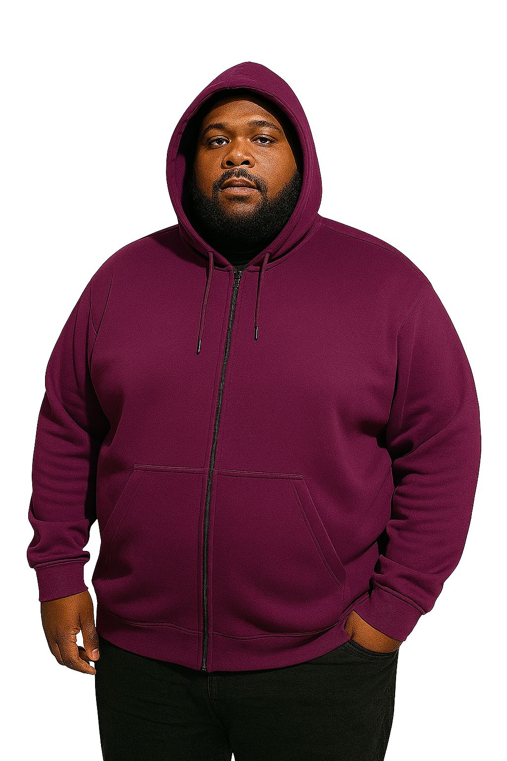 Blusa Moletom Canguru Plus Size Tormenta Com Zíper