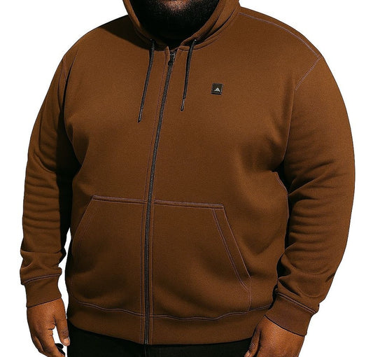 Blusa Moletom Canguru Plus Size Tormenta Com Zíper