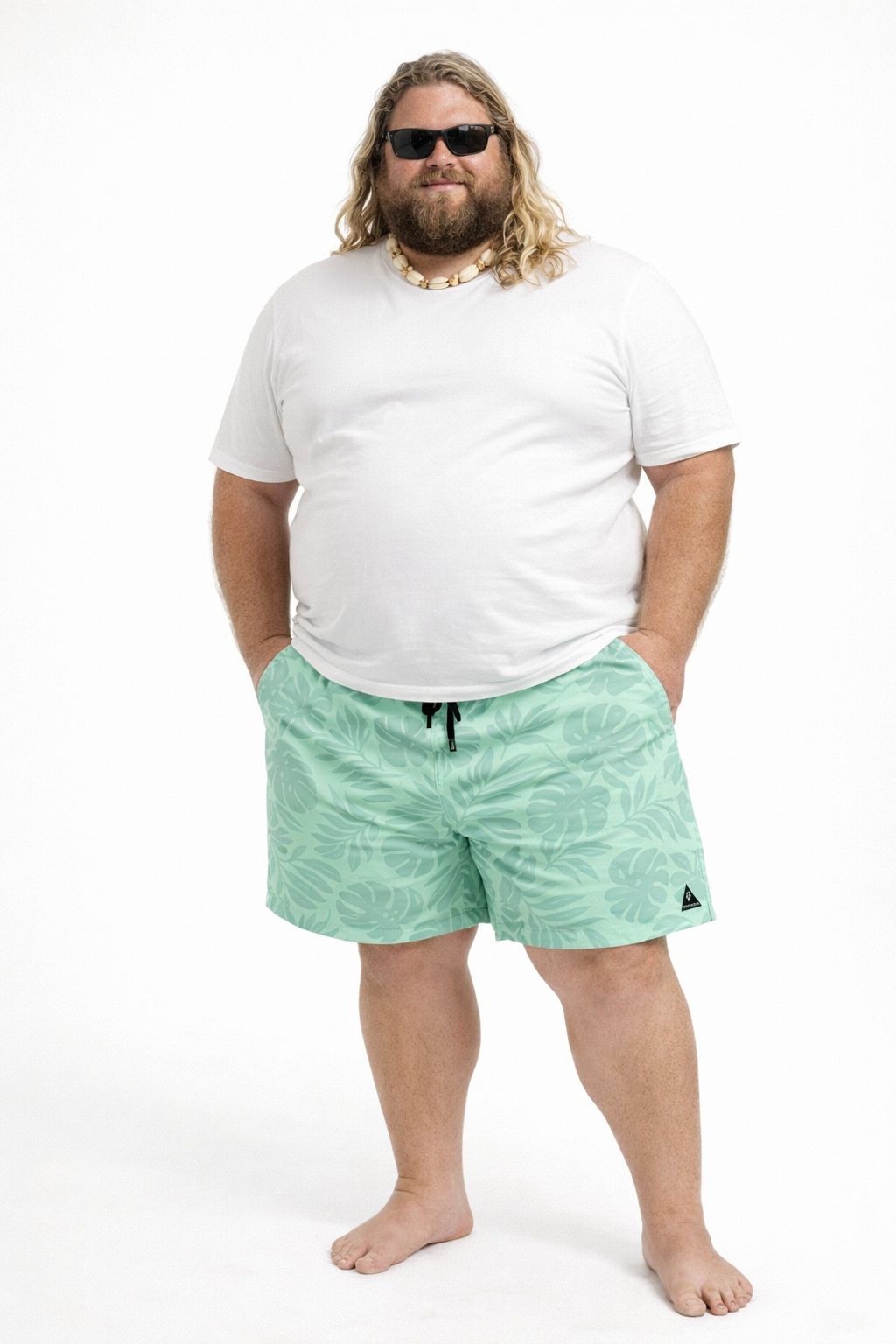 Shorts Tactel Floral Plus Size Tormenta