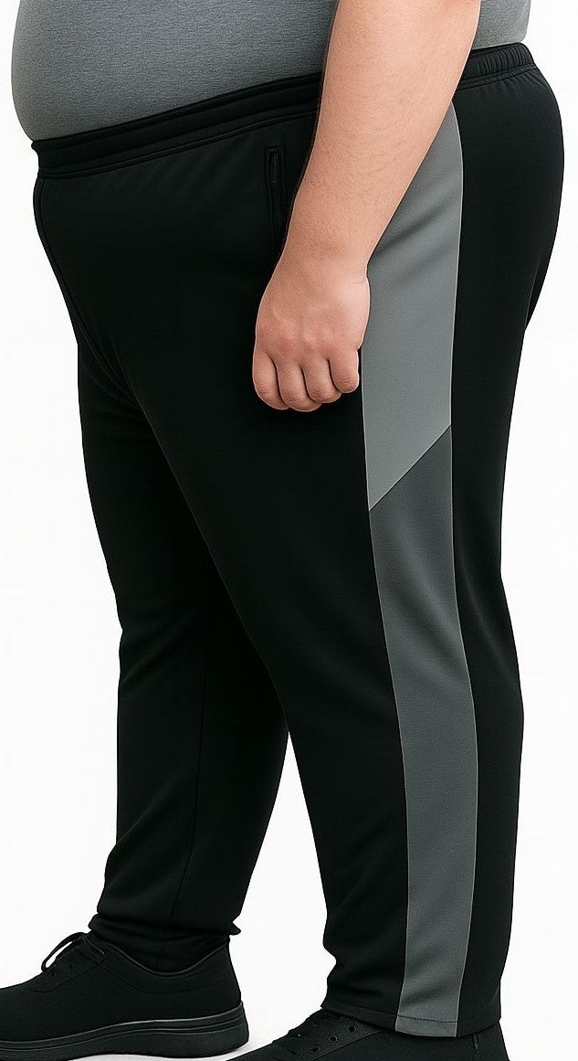 Calça Esportiva Helanca Plus Size Tormenta Com Zíper Detalhada