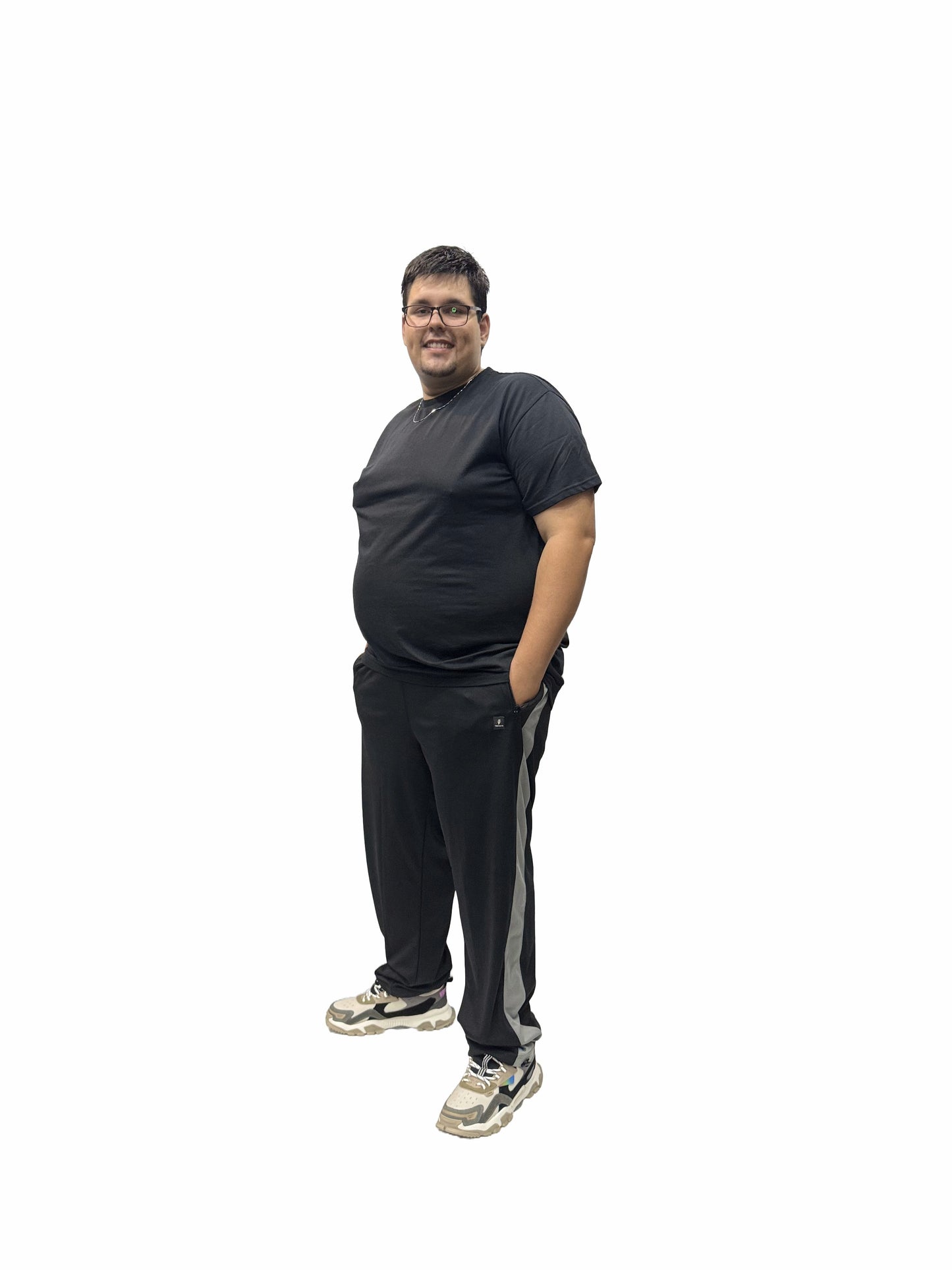 Calça Esportiva Helanca Plus Size Tormenta Com Zíper