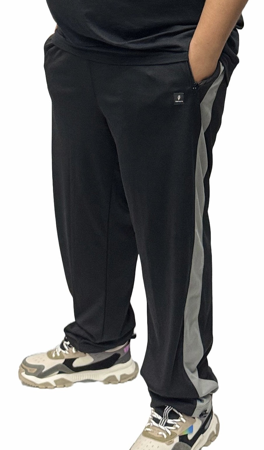 Calça Esportiva Helanca Plus Size Tormenta Com Zíper