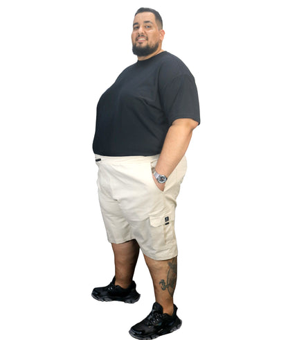 Bermuda Cargo Sarja Elastano Plus Size Tormenta