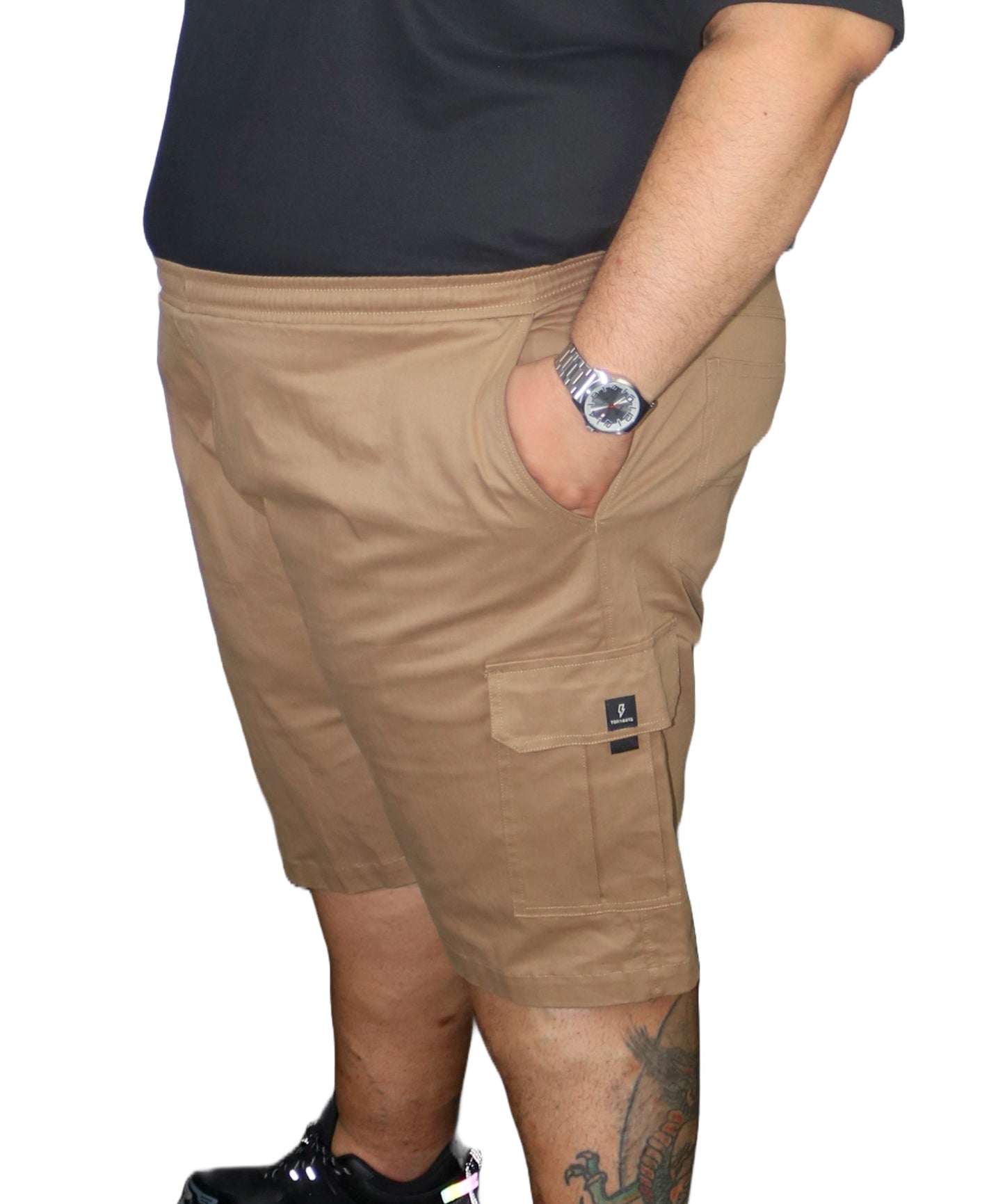 Bermuda Cargo Sarja Elastano Plus Size Tormenta