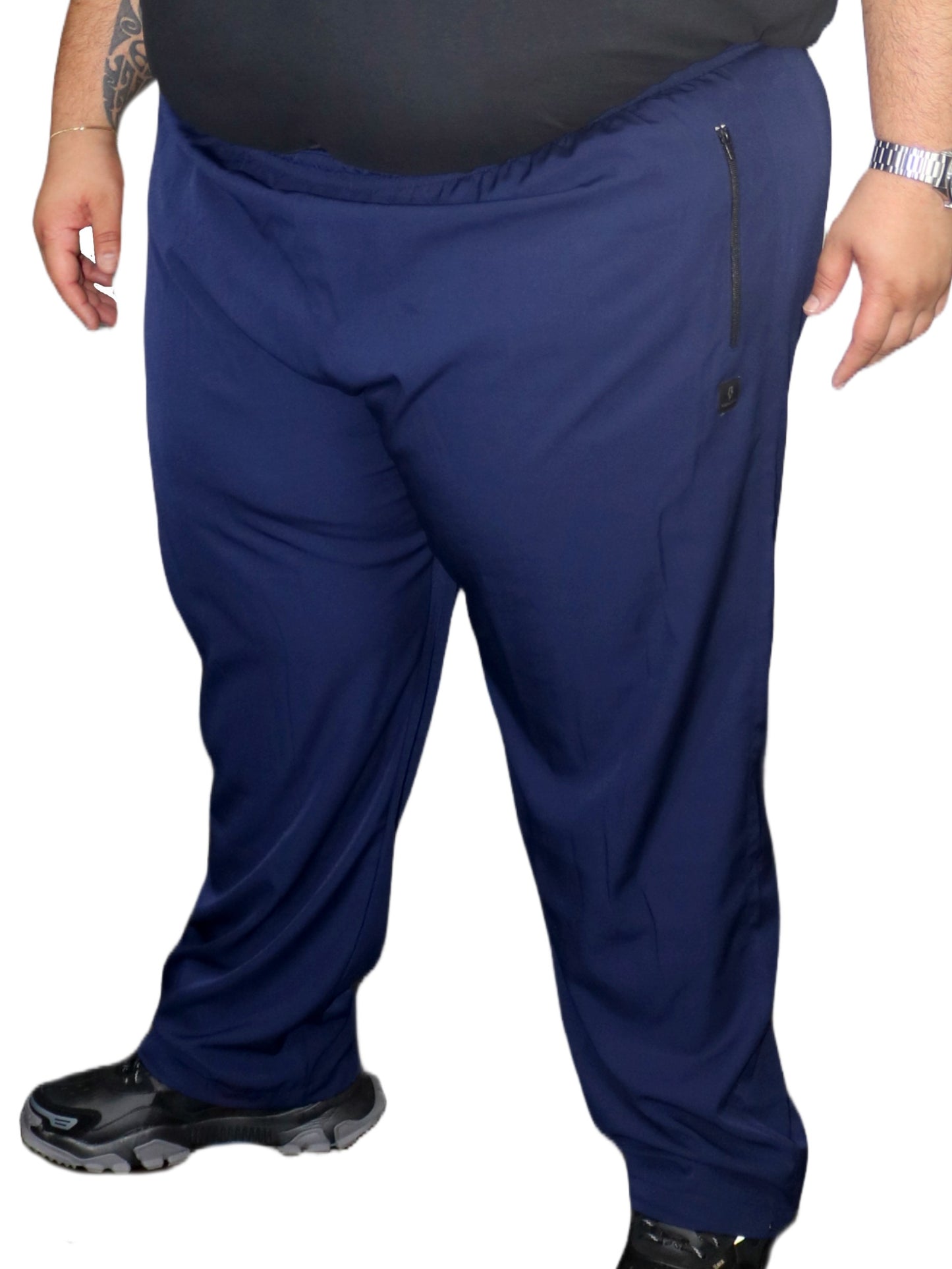 Calça Esportiva Microfibra Plus Size Tormenta Com Zíper