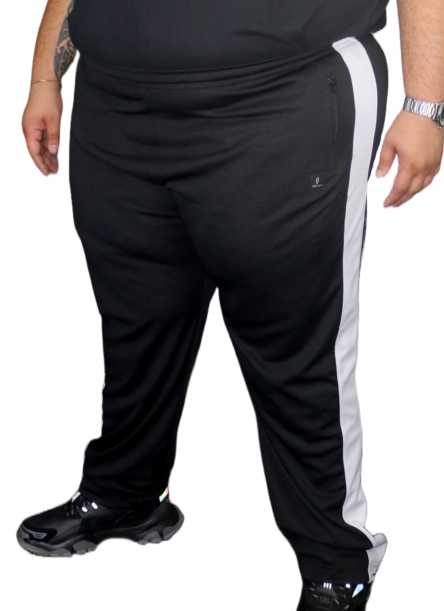 Calça Esportiva Helanca Plus Size Tormenta Com Zíper