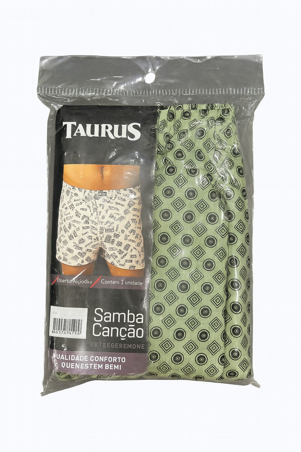 Cueca Samba Canção Estampada Adulto Algodão Taurus