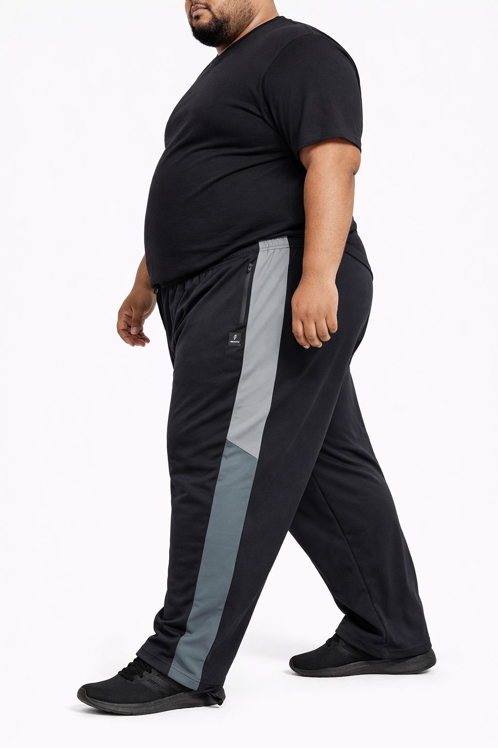 Calça Esportiva Helanca Plus Size Tormenta Com Zíper Detalhada