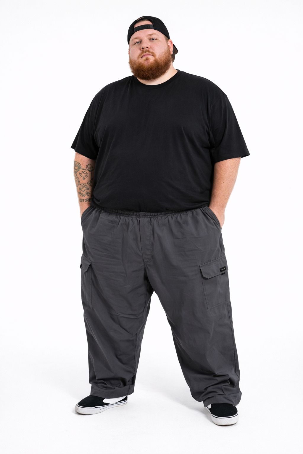 Calça Cargo Sarja Elastano Plus Size Tormenta