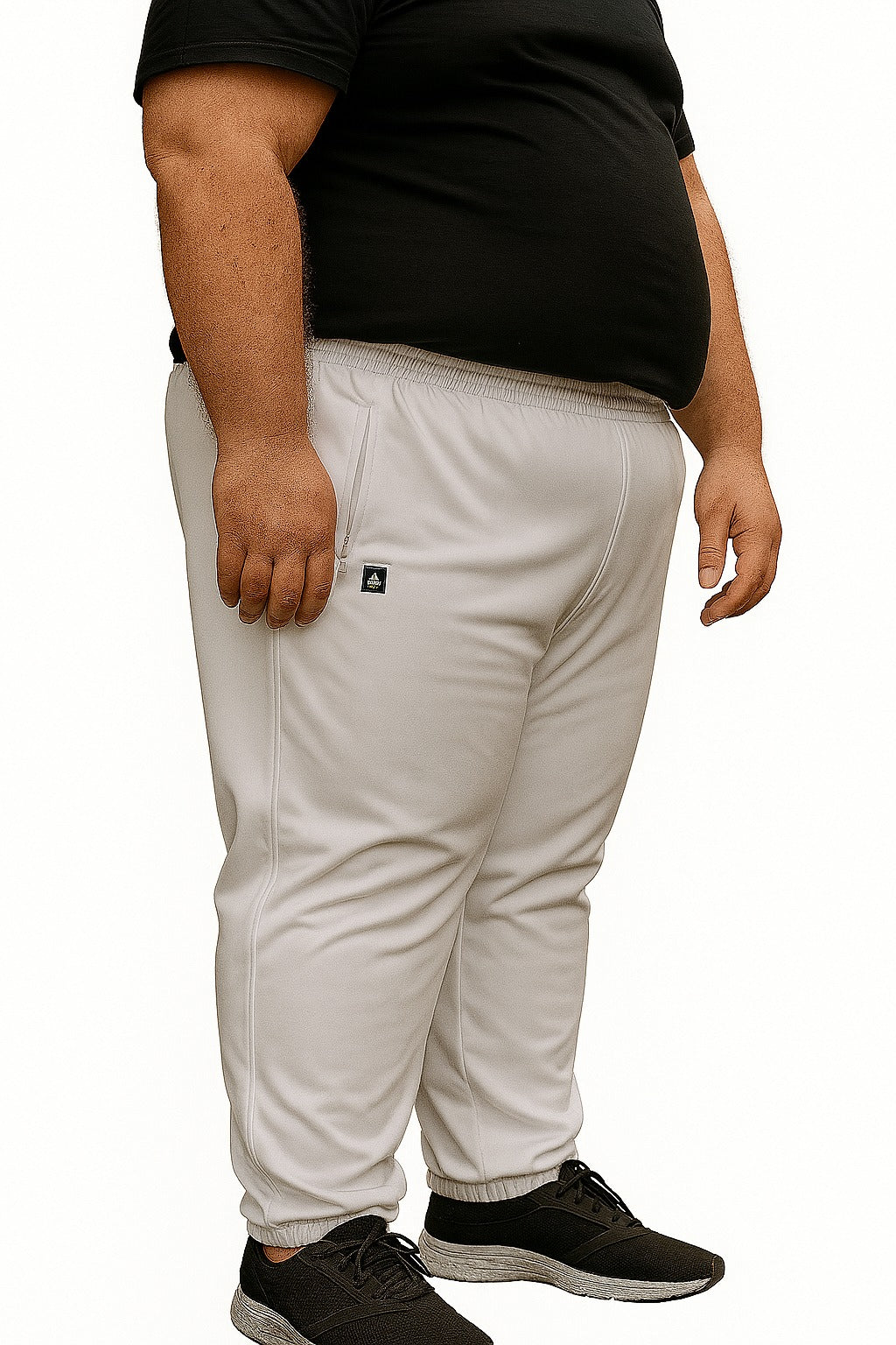 Calça Esportiva Helanca Plus Size Tormenta Com Zíper Lisa