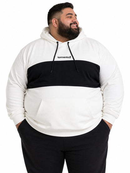 Blusa Moletom Canguru Bicolor Plus Size Tormenta