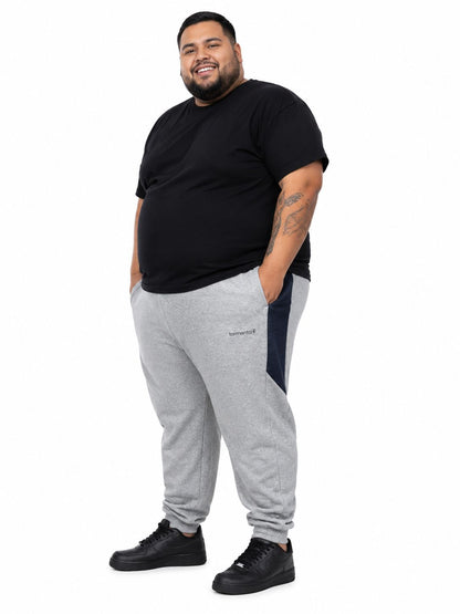 Calça Moletom Jogger Listra Lateral Plus Size Tormenta