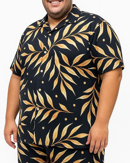 Camisa Elastano Floral Plus Size Tormenta