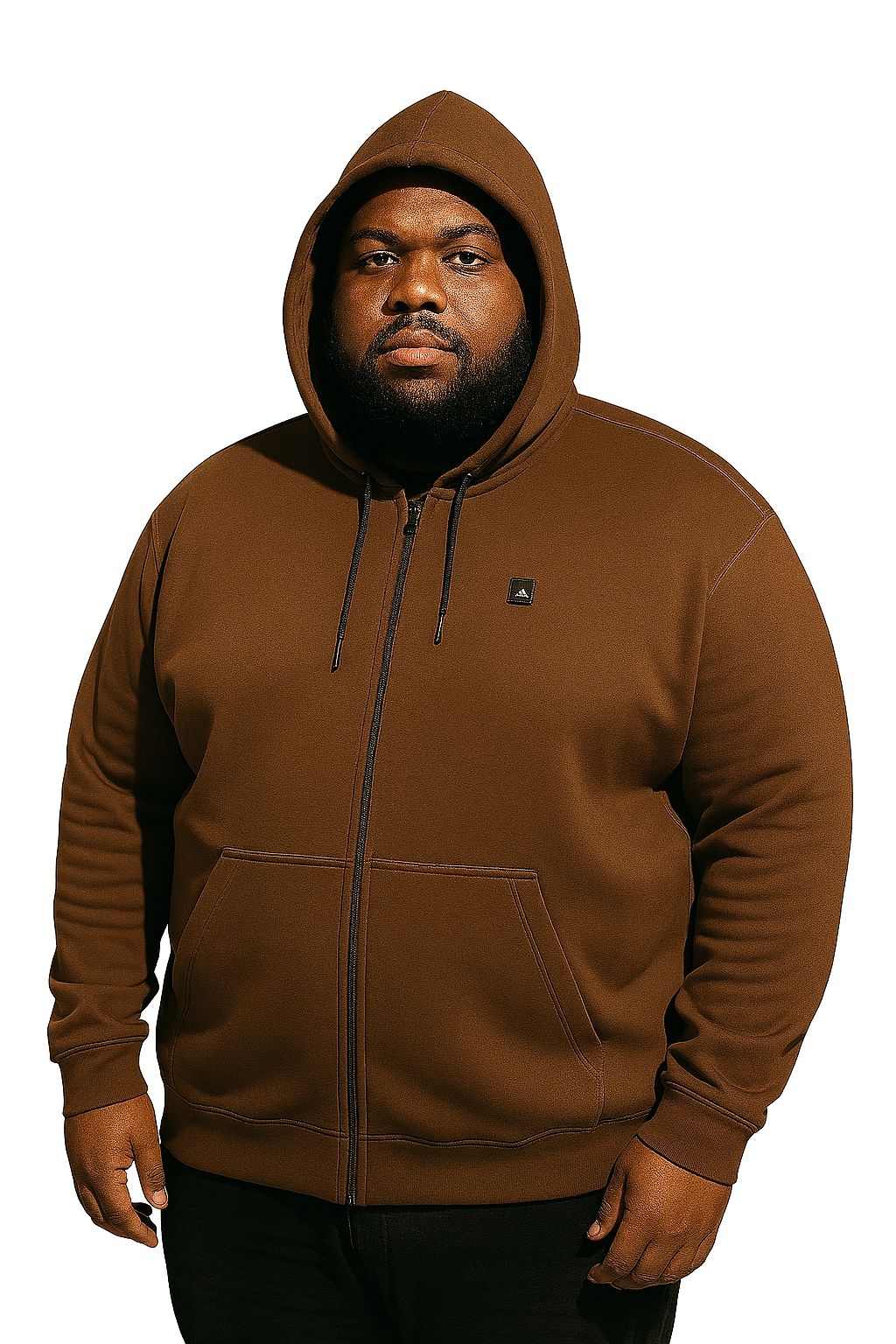 Blusa Moletom Canguru Plus Size Tormenta Com Zíper