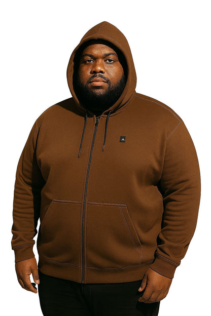 Blusa Moletom Canguru Plus Size Tormenta Com Zíper