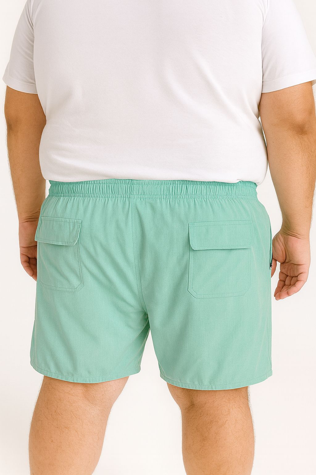 Shorts Água Elastano Zíper Plus Size Tormenta