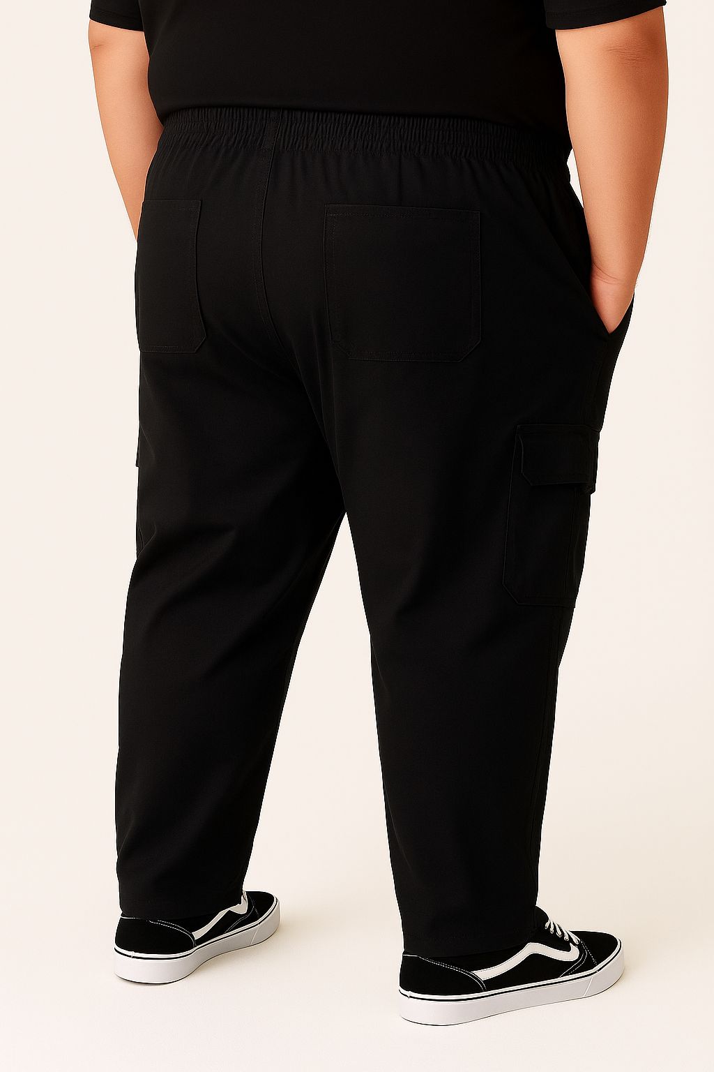 Calça Cargo Sarja Elastano Plus Size Tormenta