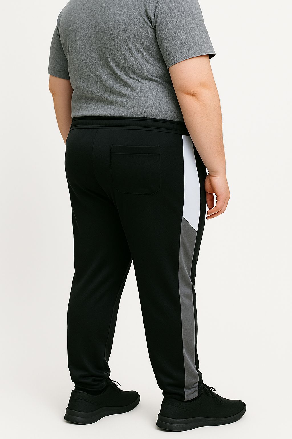 Calça Esportiva Helanca Plus Size Tormenta Com Zíper Detalhada