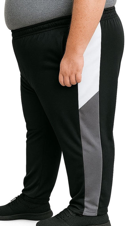 Calça Esportiva Helanca Plus Size Tormenta Com Zíper Detalhada