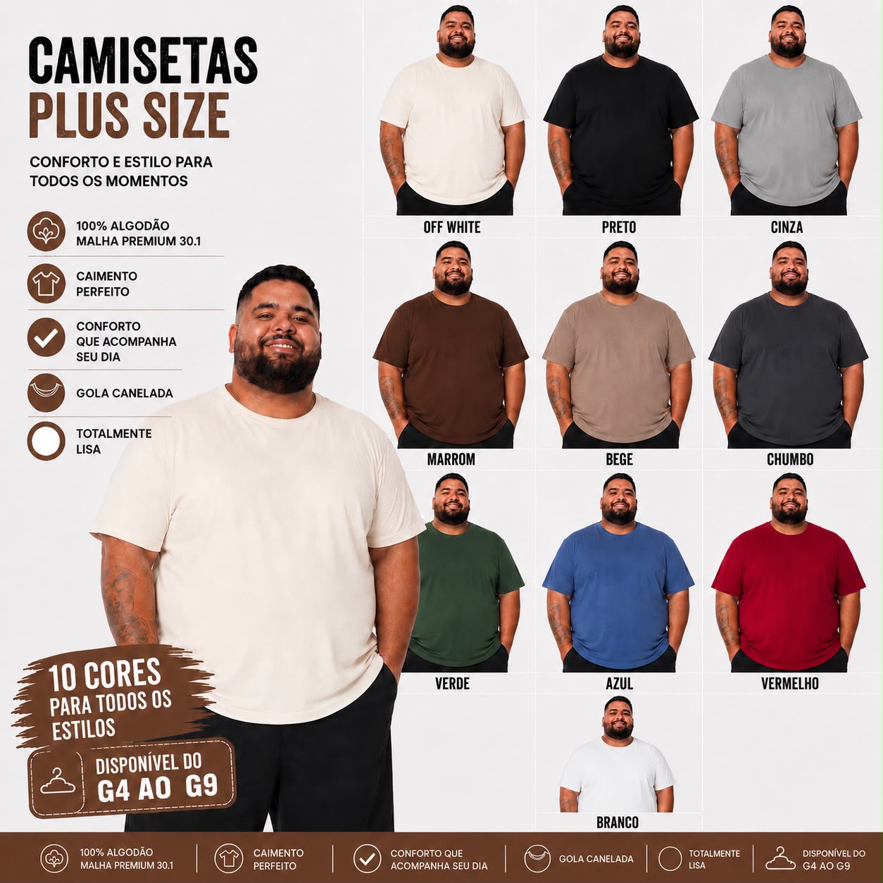 Camiseta Básica Plus Size Tormenta
