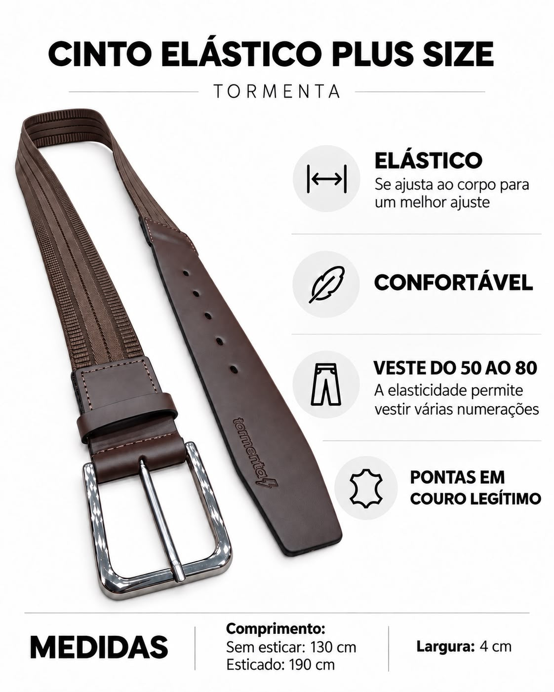 Cinto Elástico Plus Size Tormenta