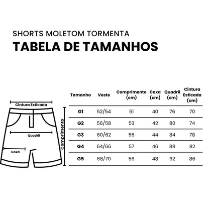 Shorts Moletom Plus Size Tormenta