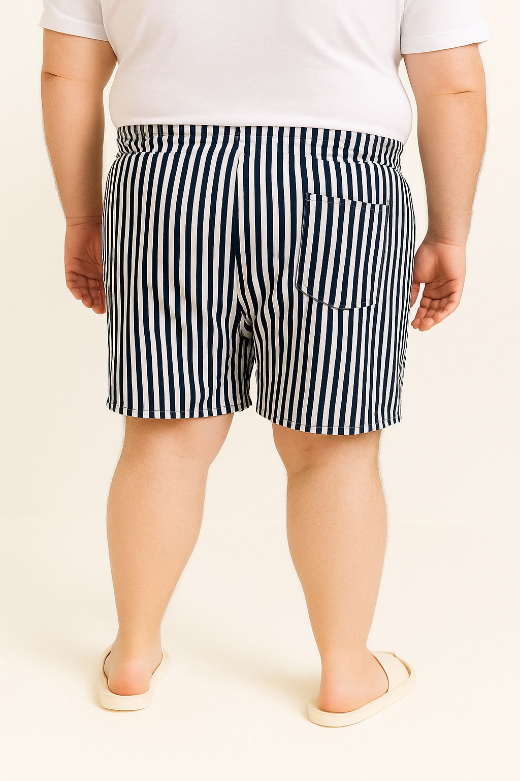 Shorts Elastano Listrado Plus Size Tormenta