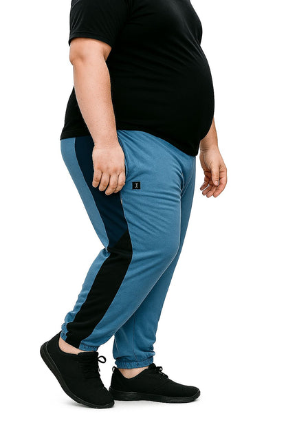 Calça Esportiva Helanca Plus Size Tormenta Com Zíper Detalhada
