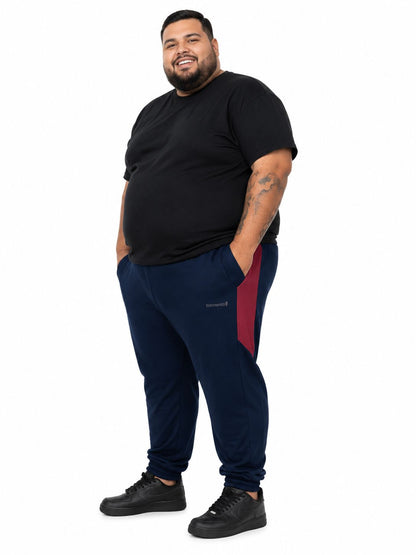 Calça Moletom Jogger Listra Lateral Plus Size Tormenta