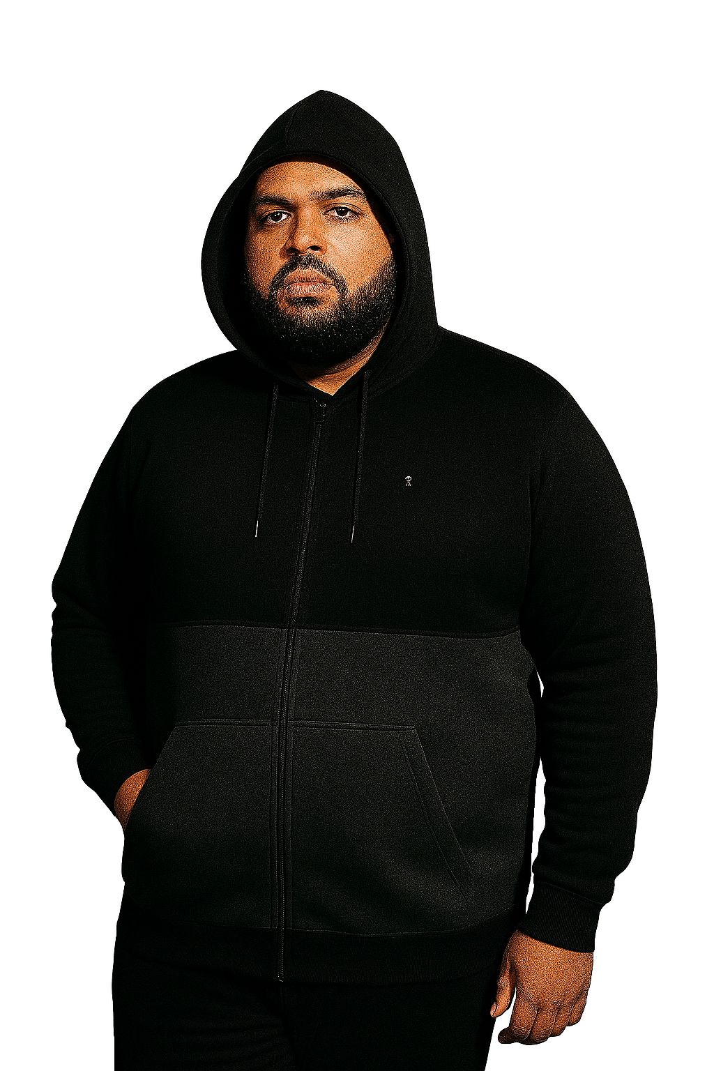 Blusa Moletom Canguru Plus Size Tormenta Com Zíper