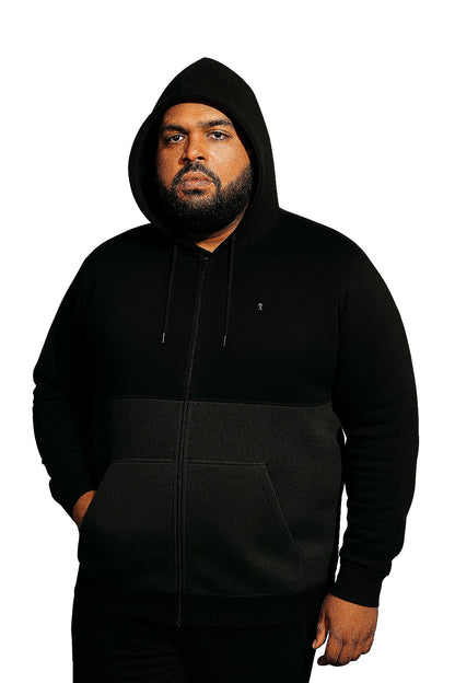 Blusa Moletom Canguru Plus Size Tormenta Com Zíper