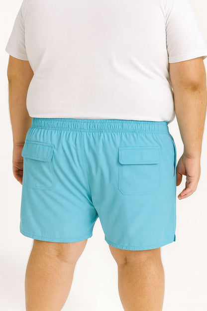 Shorts Água Elastano Zíper Plus Size Tormenta