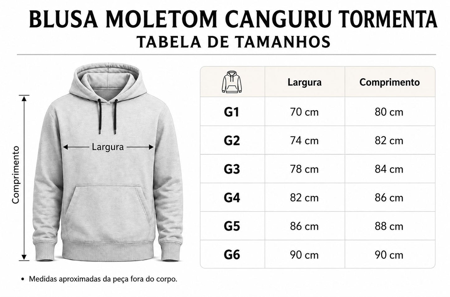 Blusa Moletom Canguru Tormenta Plus Size