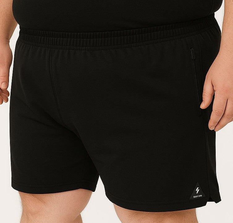 Shorts Esportivo Helanca Plus Size Zíper Tormenta
