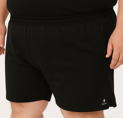 Shorts Esportivo Helanca Plus Size Zíper Tormenta