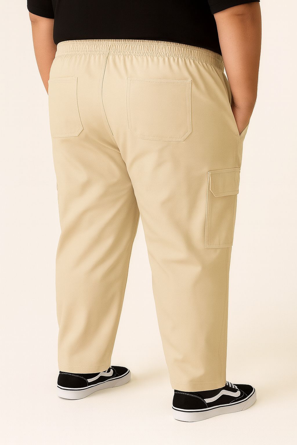 Calça Cargo Sarja Elastano Plus Size Tormenta