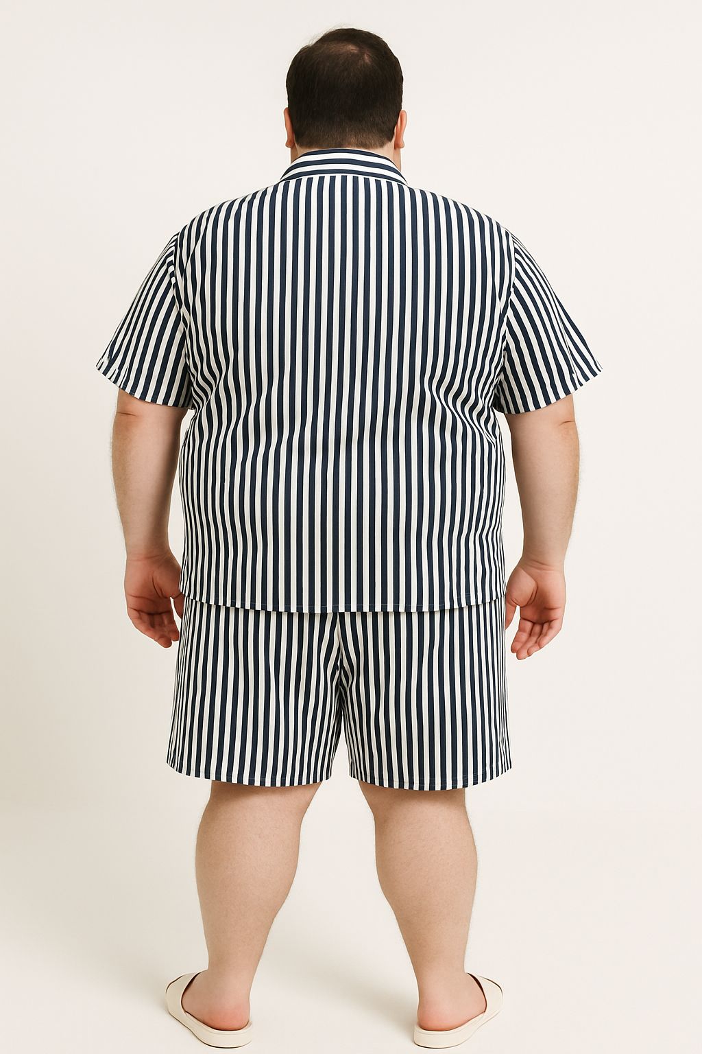 Camisa Elastano Listrada Plus Size Tormenta