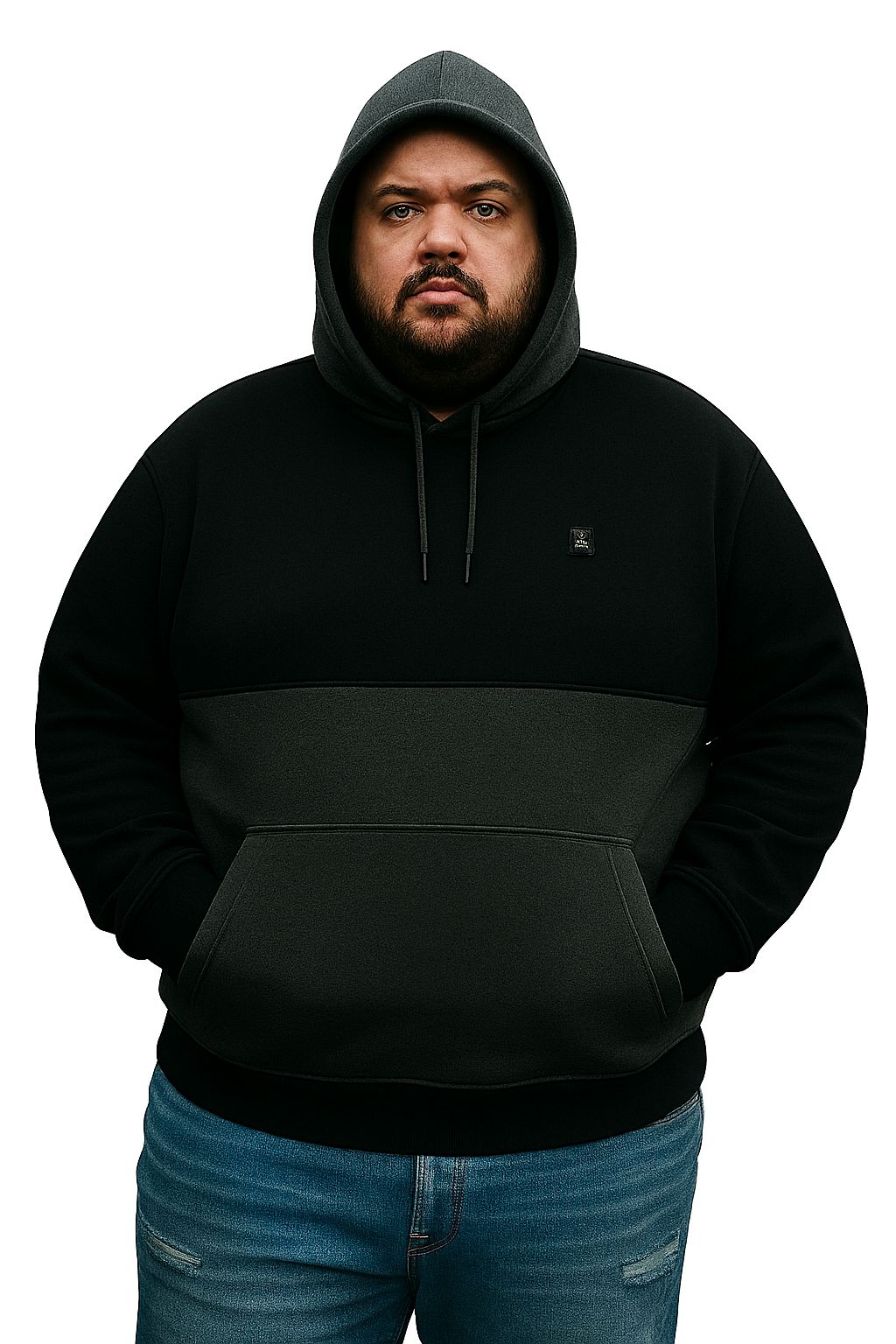 Blusa Moletom Canguru Fechado Plus Size Tormenta