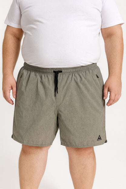 Shorts Água Elastano Zíper Plus Size Tormenta