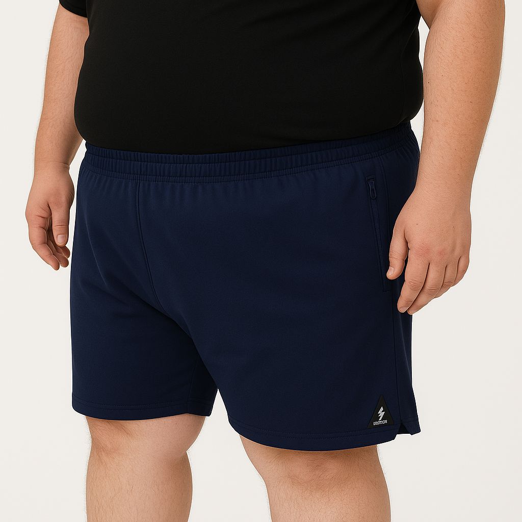 Shorts Esportivo Helanca Plus Size Zíper Tormenta